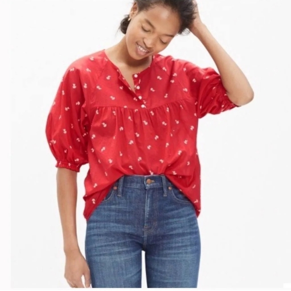 Madewell Tops - Madewell Red Short-sleeved Top
